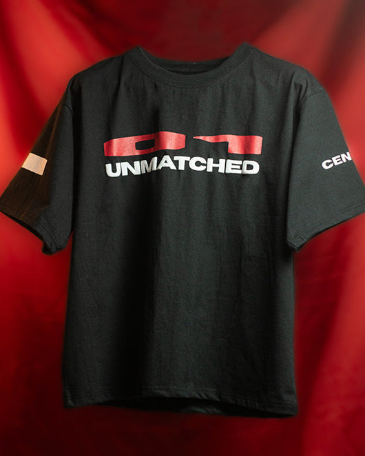 "UNMATCHED LEGACY" T-Shirt | Glowing Skull Back Print | 3D Puff Fire Eyes | Censored Sleeve Text | Streetwear Statement Tee