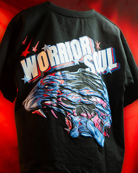 WORRIOR SOUL Oversized T-Shirt – Distressed Streetwear Tee – 280 GSM Heavy Cotton – Unisex Battle-Ready Fit