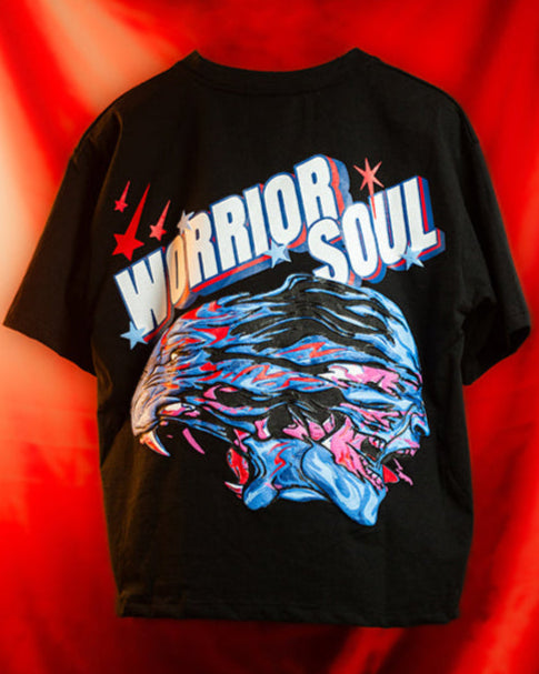 WORRIOR SOUL Oversized T-Shirt – Distressed Streetwear Tee – 280 GSM Heavy Cotton – Unisex Battle-Ready Fit